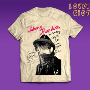 Camiseta inspirada en Thunders. Punk rock, camiseta vintage, Heartbreakers, CBGB, glam, estilo glam de los 70, underground neoyorquino.