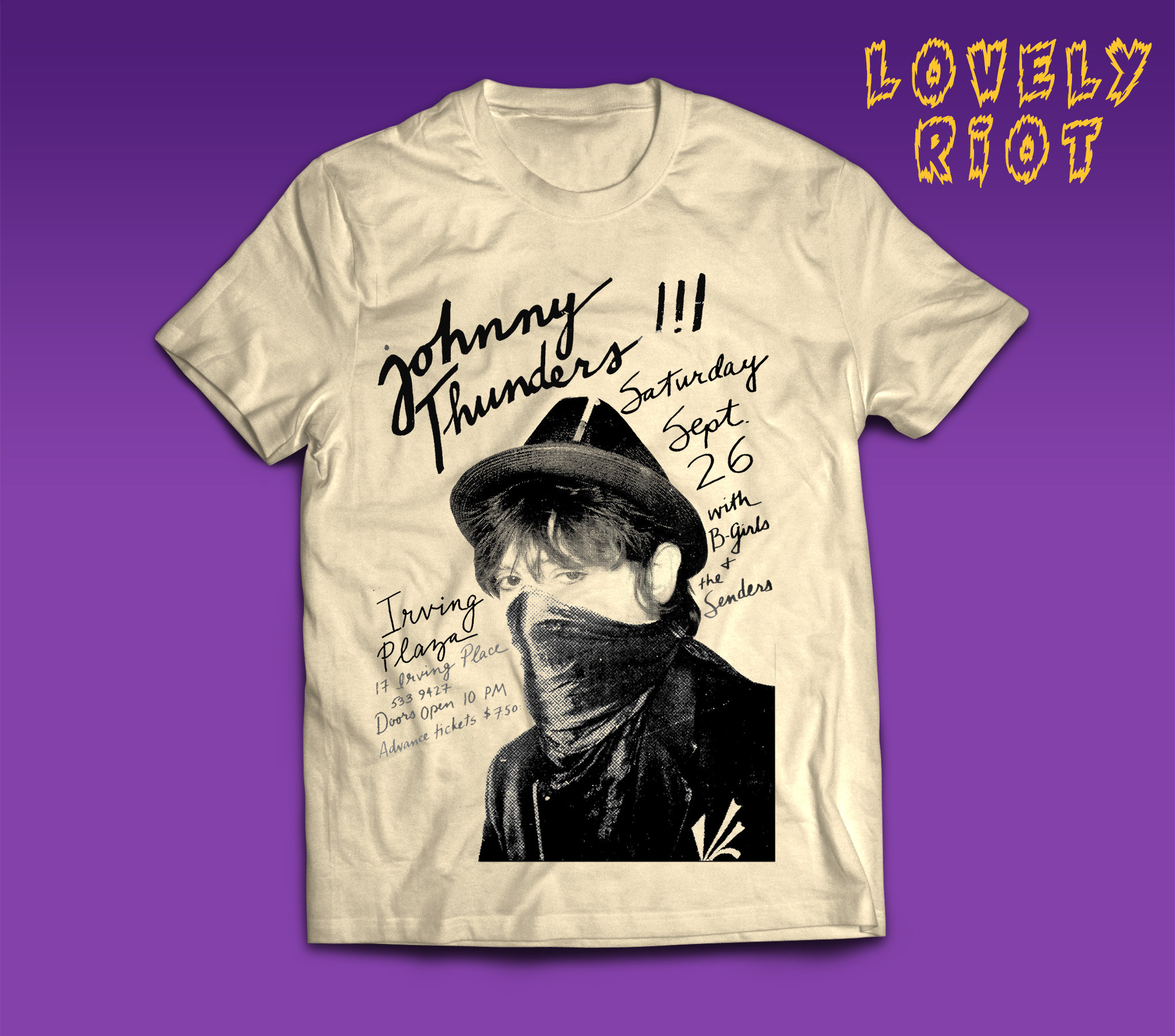 Johnny Thunders T-shirt Punk Rock CBGB the Heartbreakers Johnny Thunders T-shirt Punk Rock CBGB the Heartbreakers