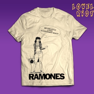 Ramones Rockaway Beach T-shirt Punk rock CBGB Joey Ramone Johnny Ramone Dee Dee Ramone Tommy Ramone Talking Heads Misfits Punk T-shirt