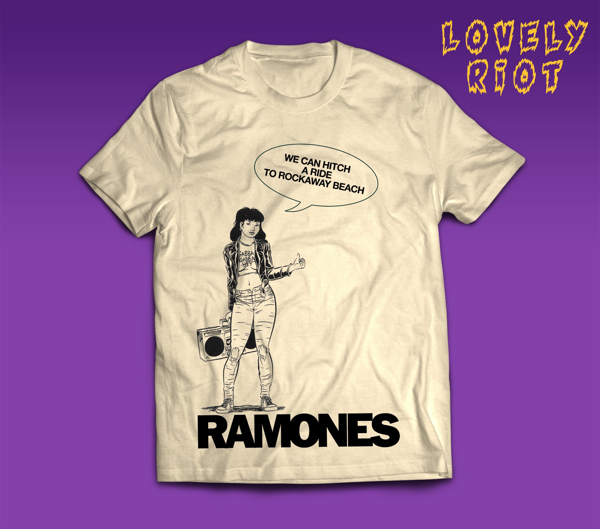 Ramones Rockaway Beach T-shirt Punk Rock CBGB Joey Ramone