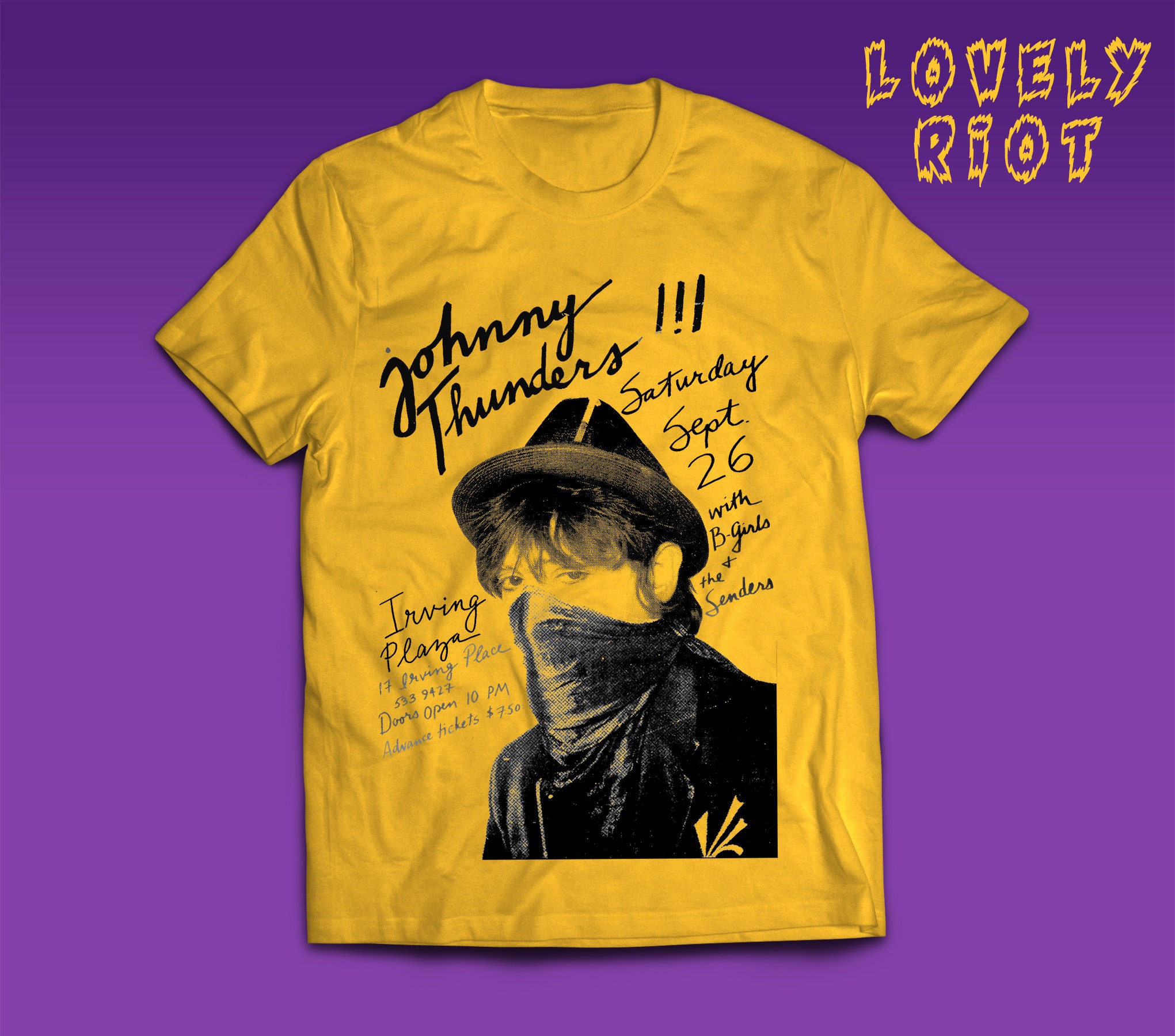 Johnny Thunders T-shirt Punk Rock CBGB the Heartbreakers