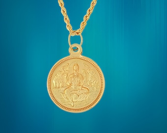 Lakshmi Coin Pendant Padma Lakshmi Gold Pendant Necklace Gold