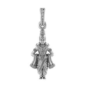 Sterling Silver (92.5% purity) God Vitthal Pendant for Men and Women Pure Silver Lord Vithoba Locket ( Big Size )