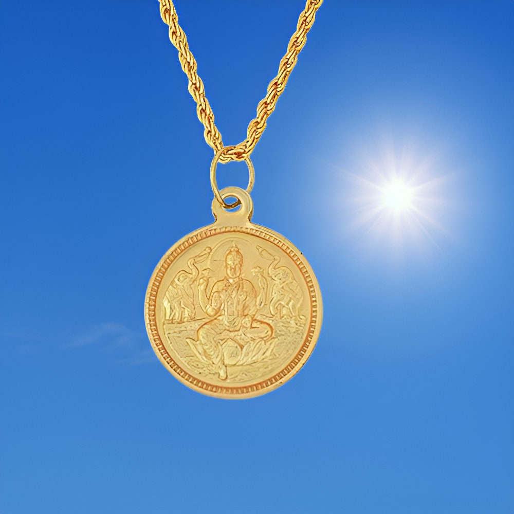 Gold Laxmi Pendant Etsy Australia