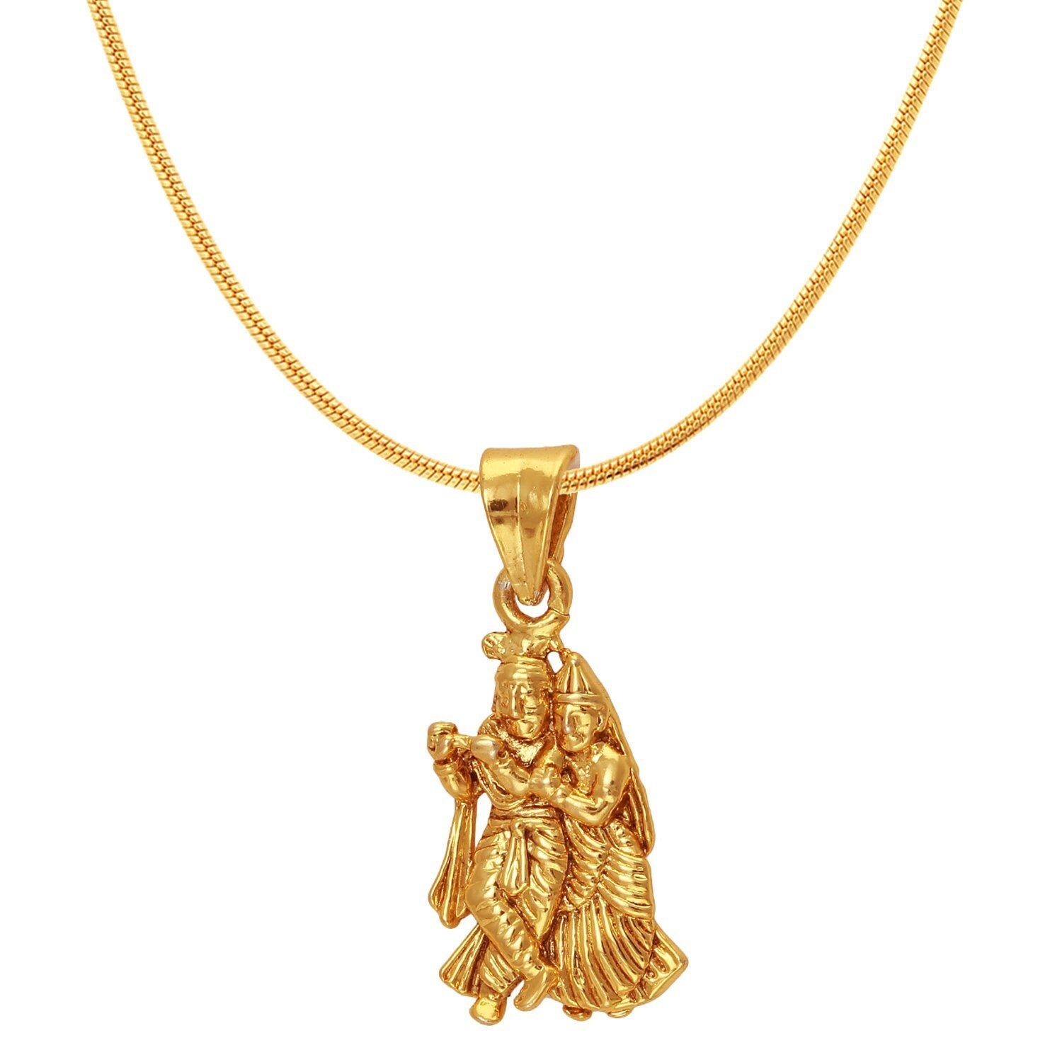 Gold radha krishna best sale locket