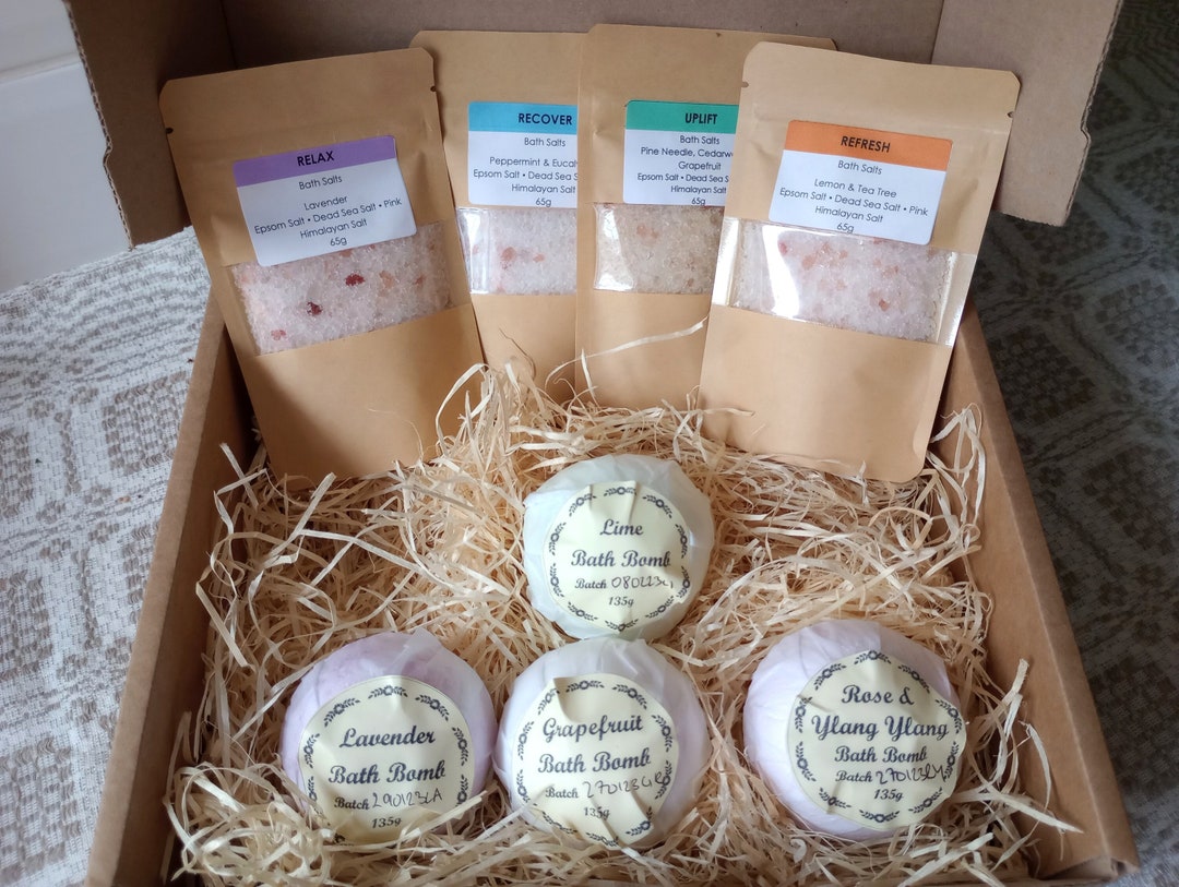Spa Gift Set, Bath Bombs & Bath Salt, Bath Bomb Gift Set, Bath Salt Set