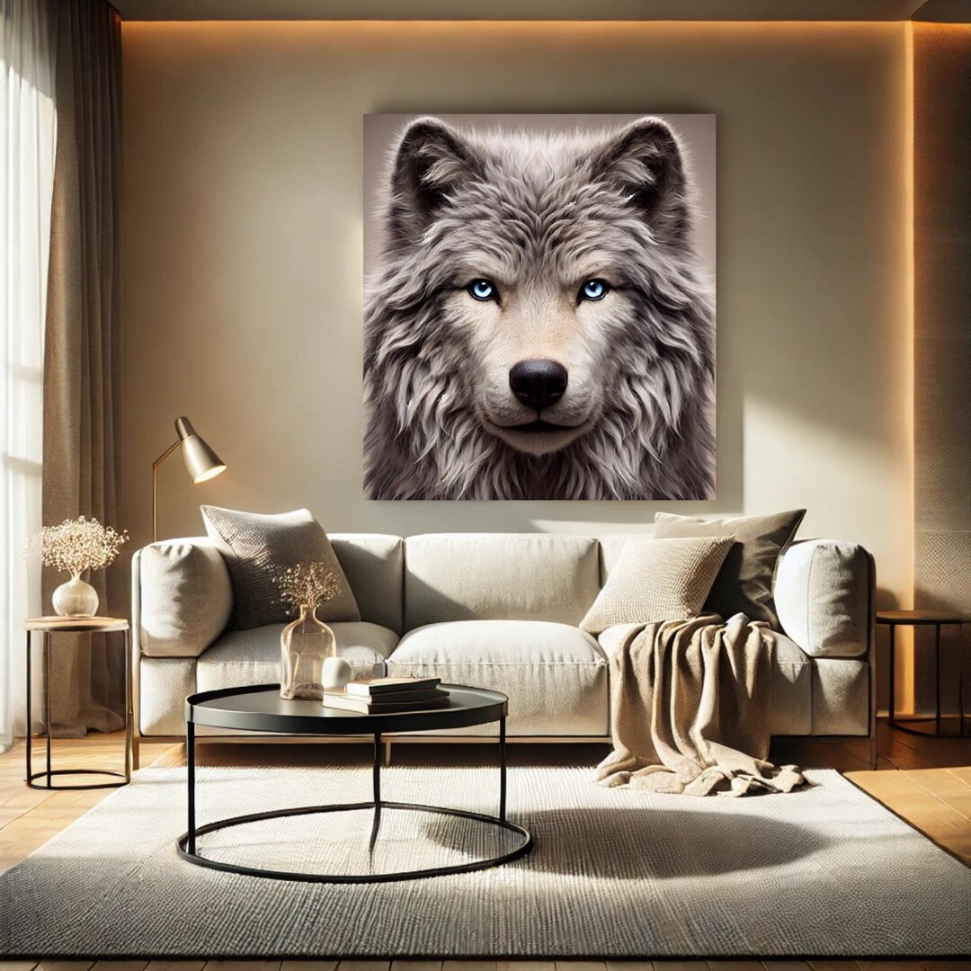 Gray Wolf Printable Poster Digital Animal Wall Art Modern Wildlife ...
