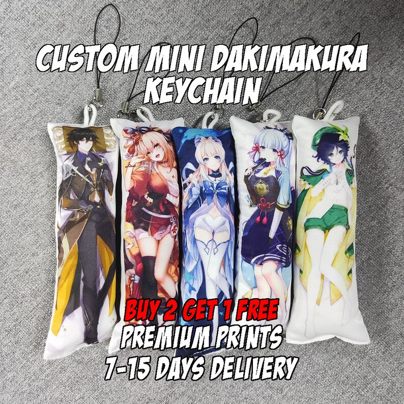 Custom Mini Dakimakura Keychain Premium Doublesided Print Etsy
