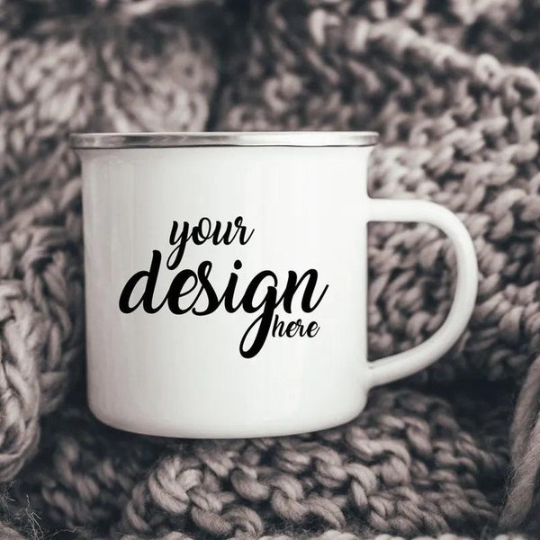 Custom Logo Enamel Mugs Etsy