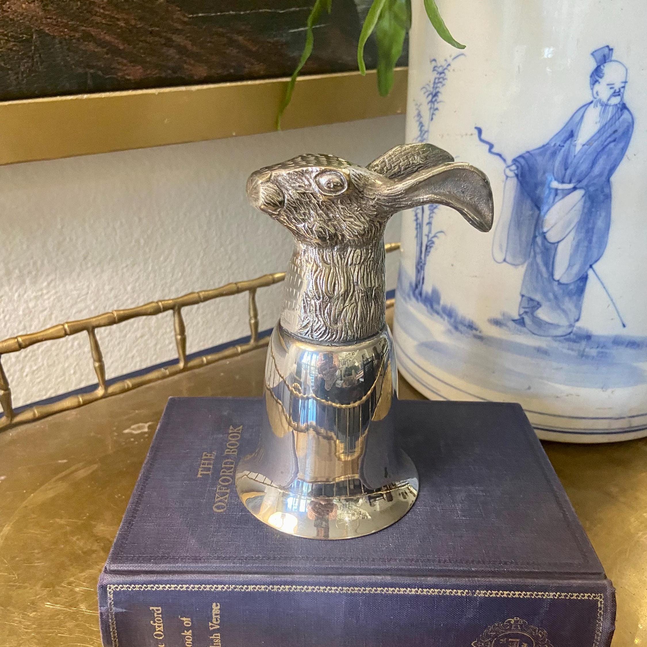 Vintage Rabbit Silver Plate Stirrup Cup - Etsy