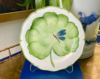 Rare World Market Green DRAGONFLY Teapot + Lid Portugal Ceramic