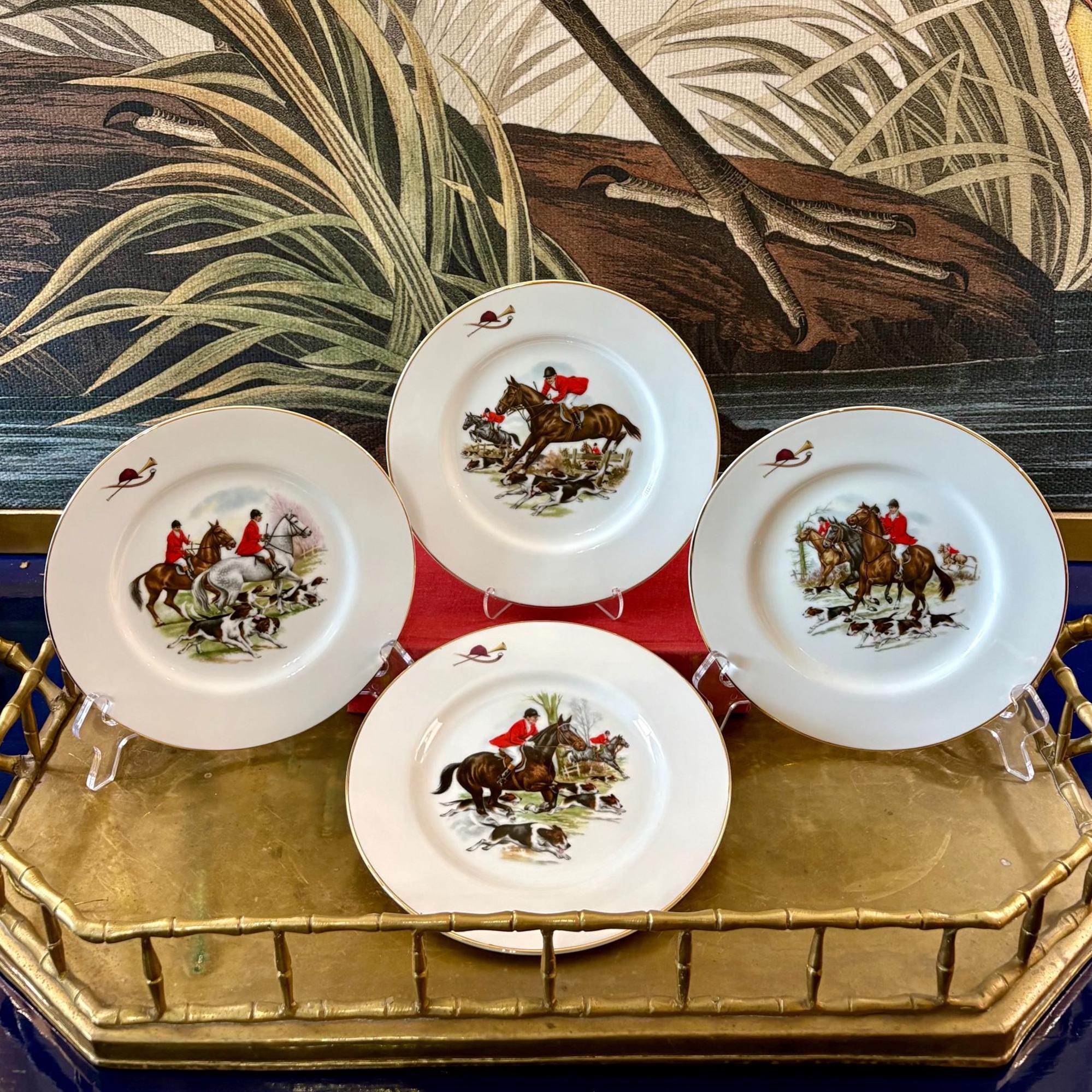  Hunting Scenes 小プレート　２枚セット Vintage Fox Hunt Plate - Etsy