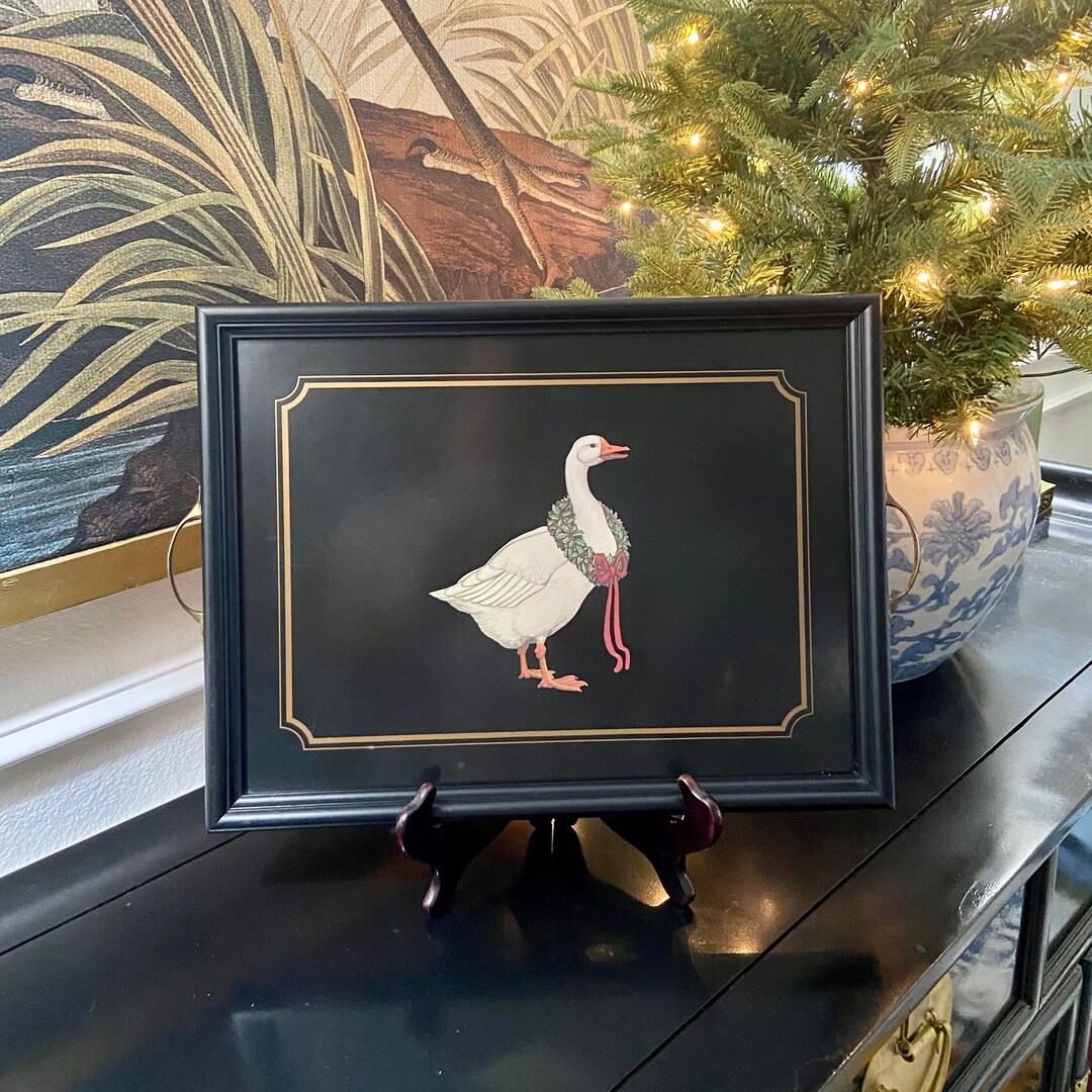 Vintage Pimpernel Christmas Goose Serving Tray With Brass Etsy