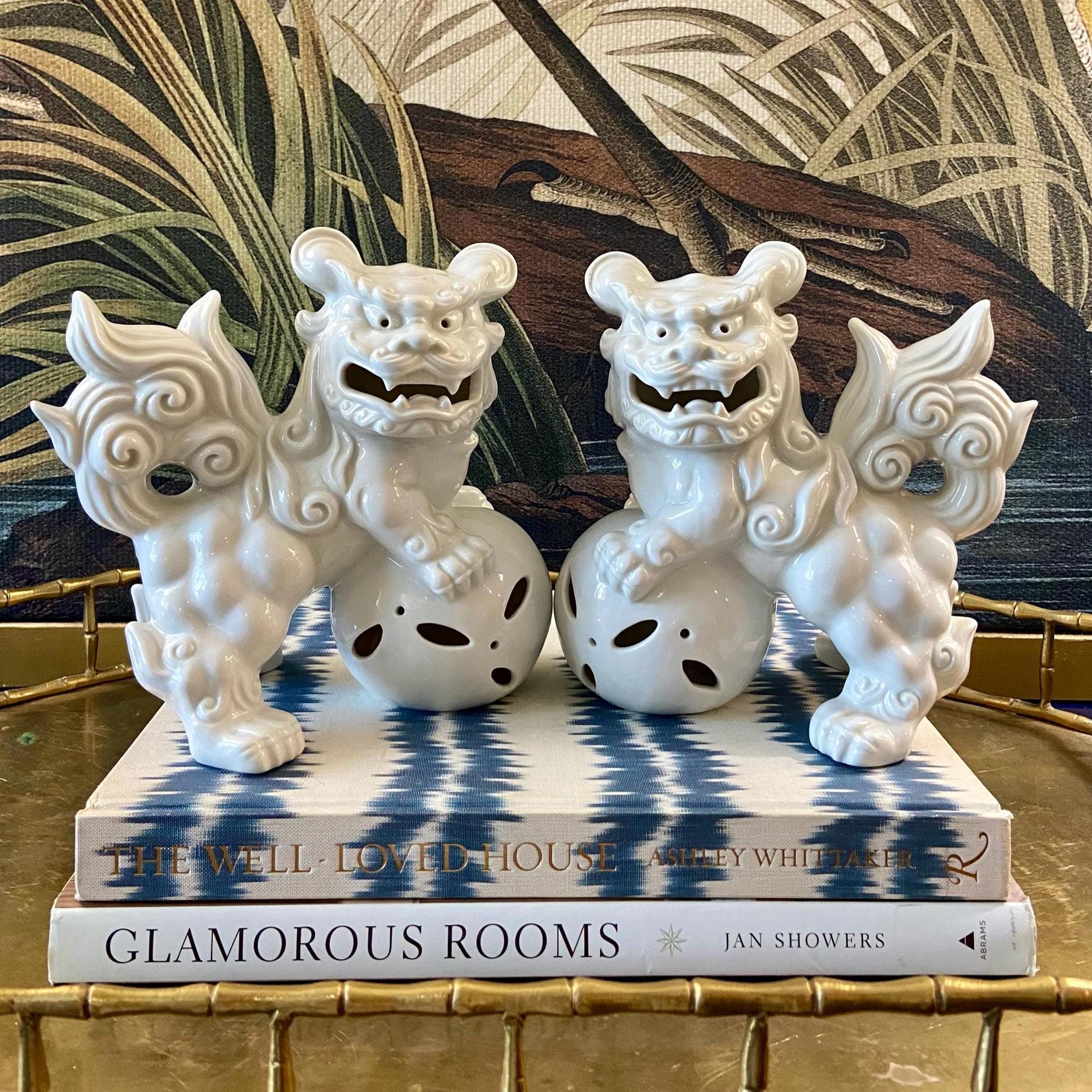 Vintage Porcelain Foo Dogs - Etsy