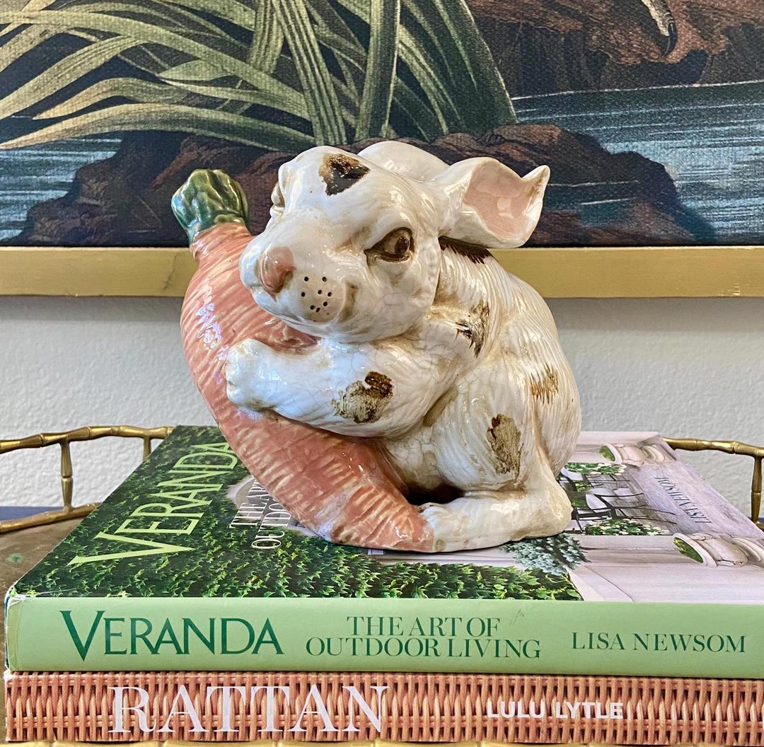 Ceramic Rabbit With Carrot Figurine - Etsy