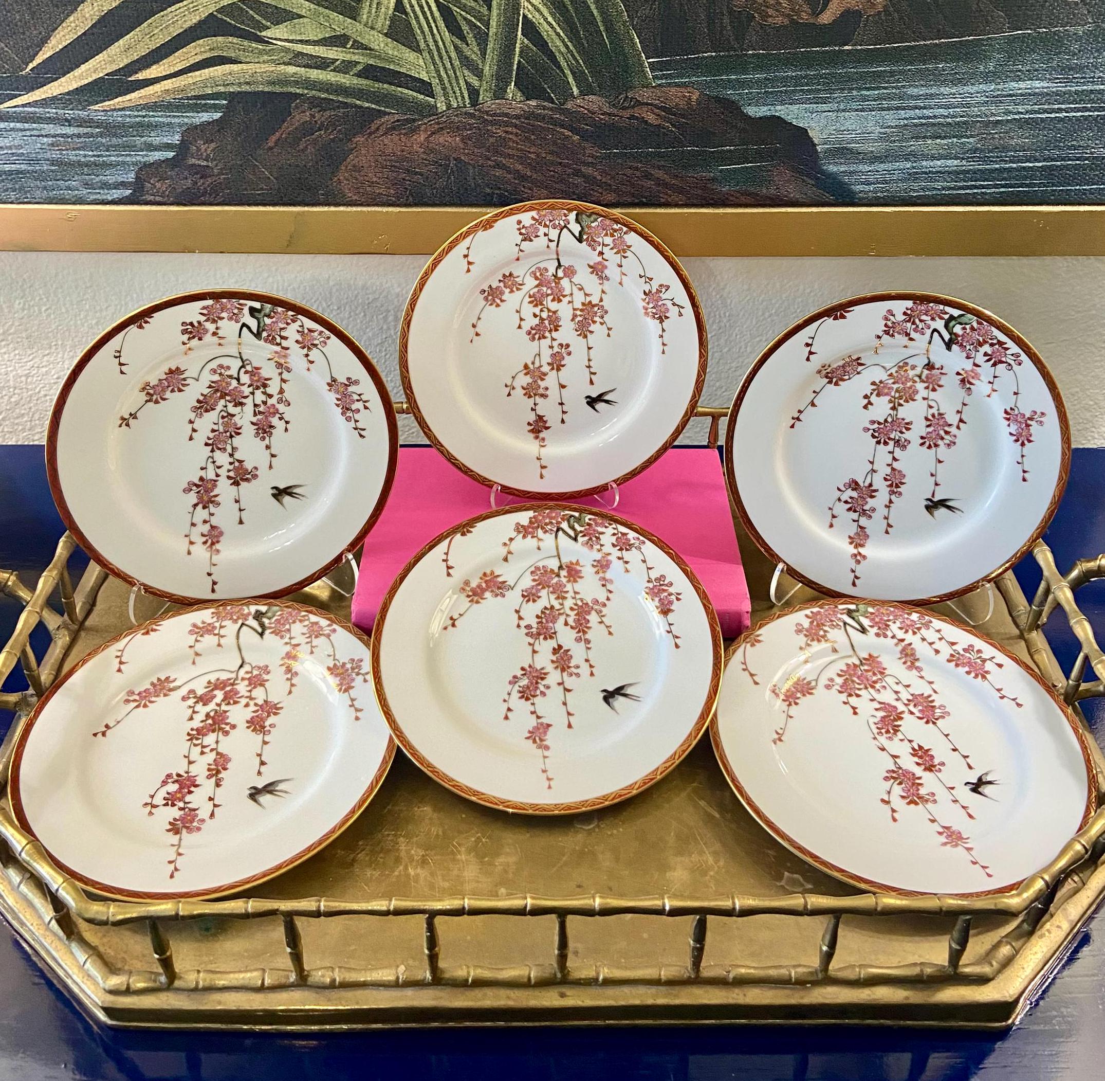 Set of 6 Chinoiserie Weeping Cherry Blossoms Salad Plates - Etsy