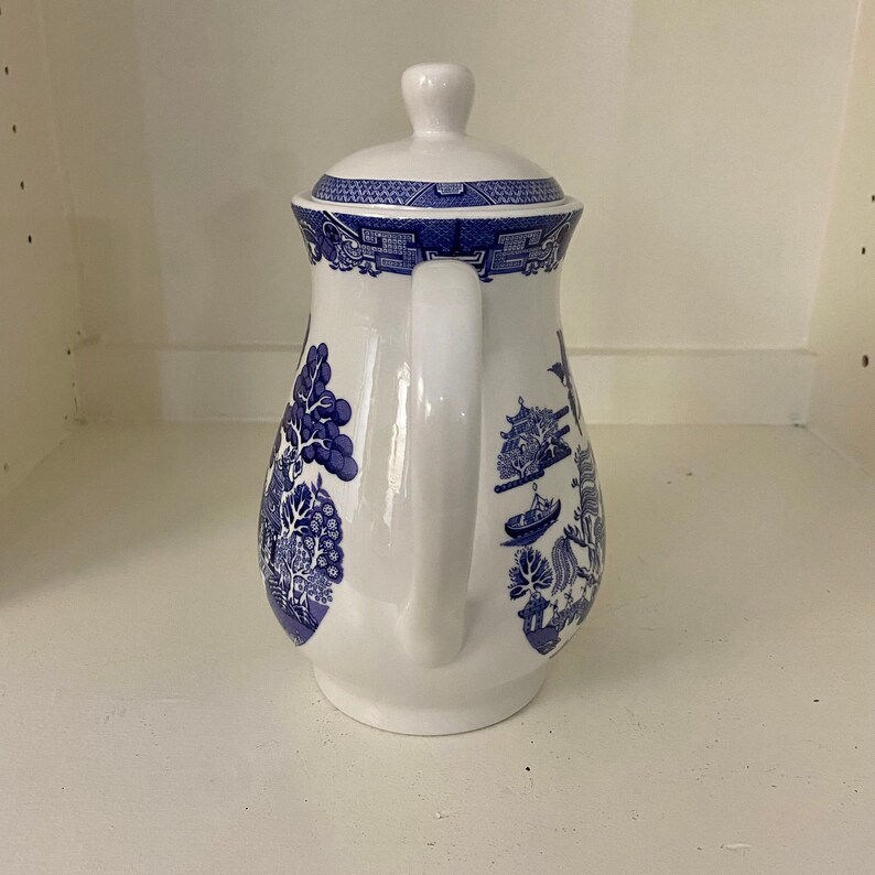 Blue Willow Tea / Coffee Pot by Royal Cuthbertson Etsy