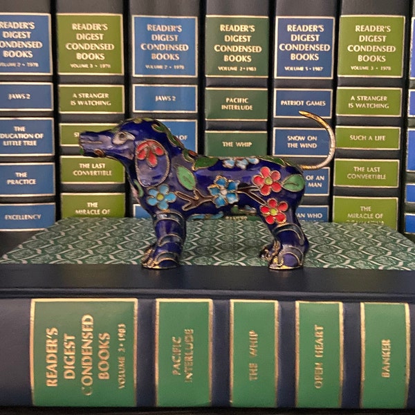 Petite Cloisonné Dog Figurine