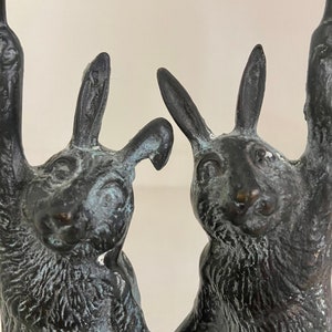 Vintage Bronze With Verdigris Rabbit Candlestick Holders - Etsy