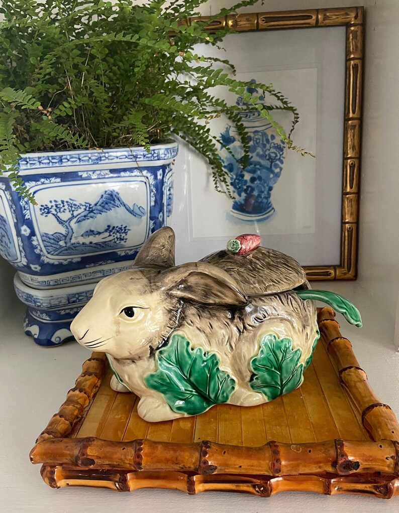 Haldon Group Rabbit Soup Tureen With Lid and Lettuce Ladle Etsy