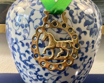 Vintage Brass Horse Medallion Medal ~ Horse