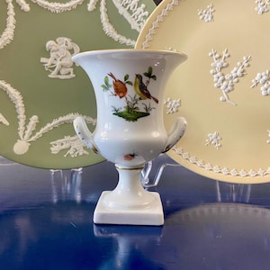 Herend Hand Painted Birds and Butterflies Porcelain Urn