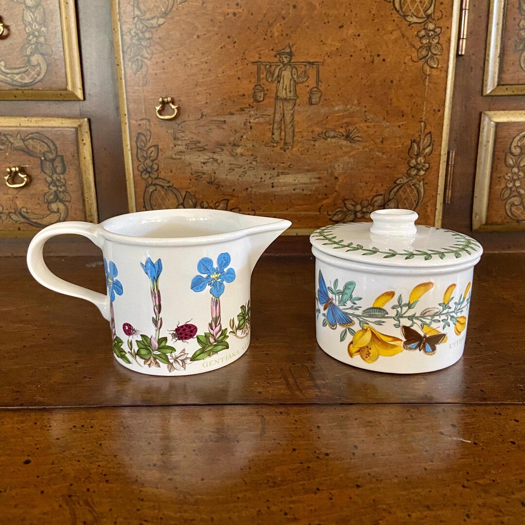 Portmeirion BOTANIC GARDEN Cream Pitcher & Sugar Bowl - Daisy, Forget - View #6