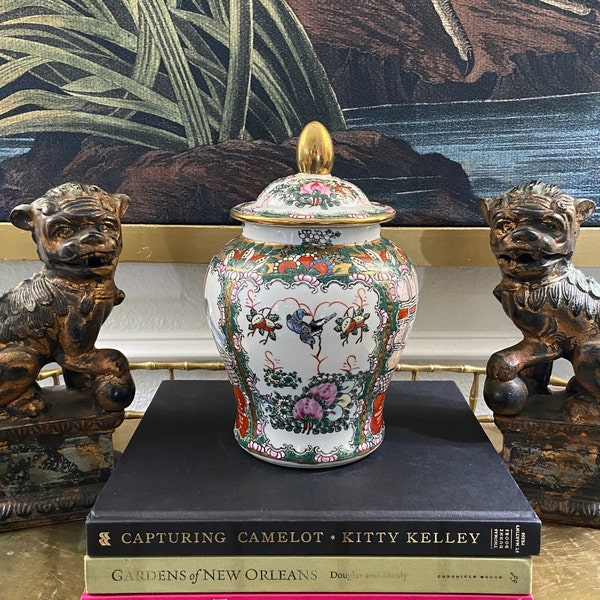 Chinoiserie Rose Medallion Ginger Jar