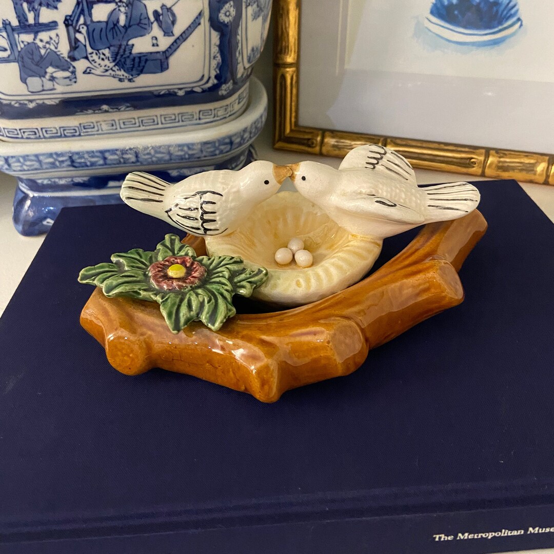 Vintage Hand Painted Ceramic Birds Figurine Love Birds - Etsy