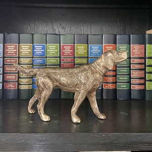 Vintage Brass 10" Labrador / Golden Retriever Dog Figurine