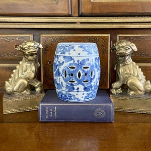 Chinoiserie Blue and White Mini Garden Stool