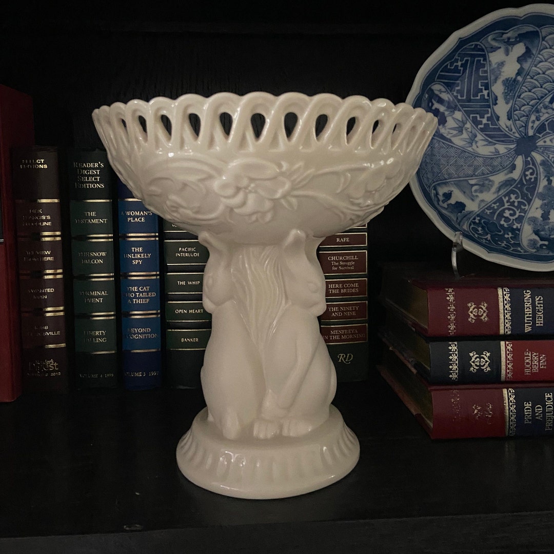 Lenox Chelsea Crossing Rabbit Bunny Porcelain Compote 7.75 Etsy