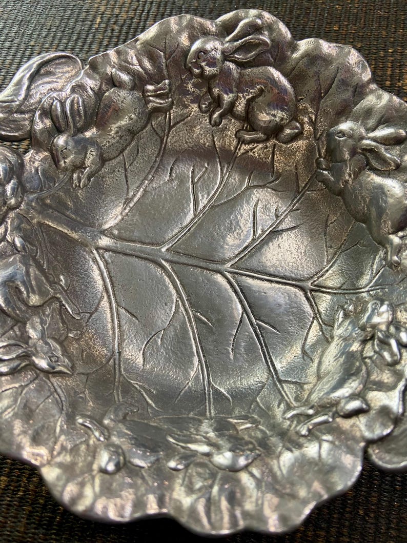 Arthur Court 1995 Cabbage and Rabbit Trinket Dish - Etsy