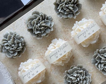 Blossom Flower Scented Candles + Personalised Tags | Wedding Favours | Birthday Party | Wholesale Event Favours