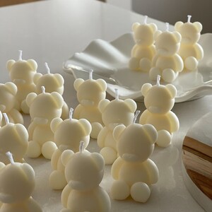 1/5/10 Pieces x Mini Teddy Bear Candles / Baby Showers / Event Favours / Scented Candles / Unscented Candles / Wholesale Candles (BW)