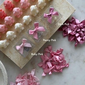 Peony Pink Satin Ribbon Bows | Handmade Ribbon Bows | Pink Colour | Event Favours