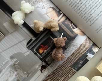 Textured Mini Teddy Bear Candles | Scented / Unscented Candles | Baby Shower Favours | Wholesale Event Favours
