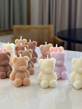 Teddy Bear Mini Unscented Candles / Baby Shower Favours / Wholesale Event Favours