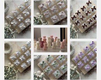 Personalised Teddy Bear Candle + Clear Box + Ribbon Bow (Multiple Bow Colours) | Scented / Unscented Candles | Wholesale Event Favours