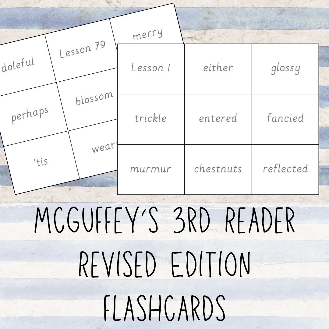Mcguffey's 3rd Reader Revised Flashcards - Etsy