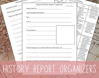 History Oral Reports: Organizers & Rubric