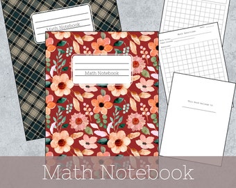 Math Notebook: Large Grid
