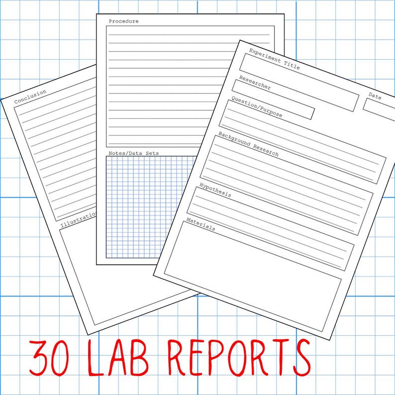 Printable Lab Report Notebook - Etsy