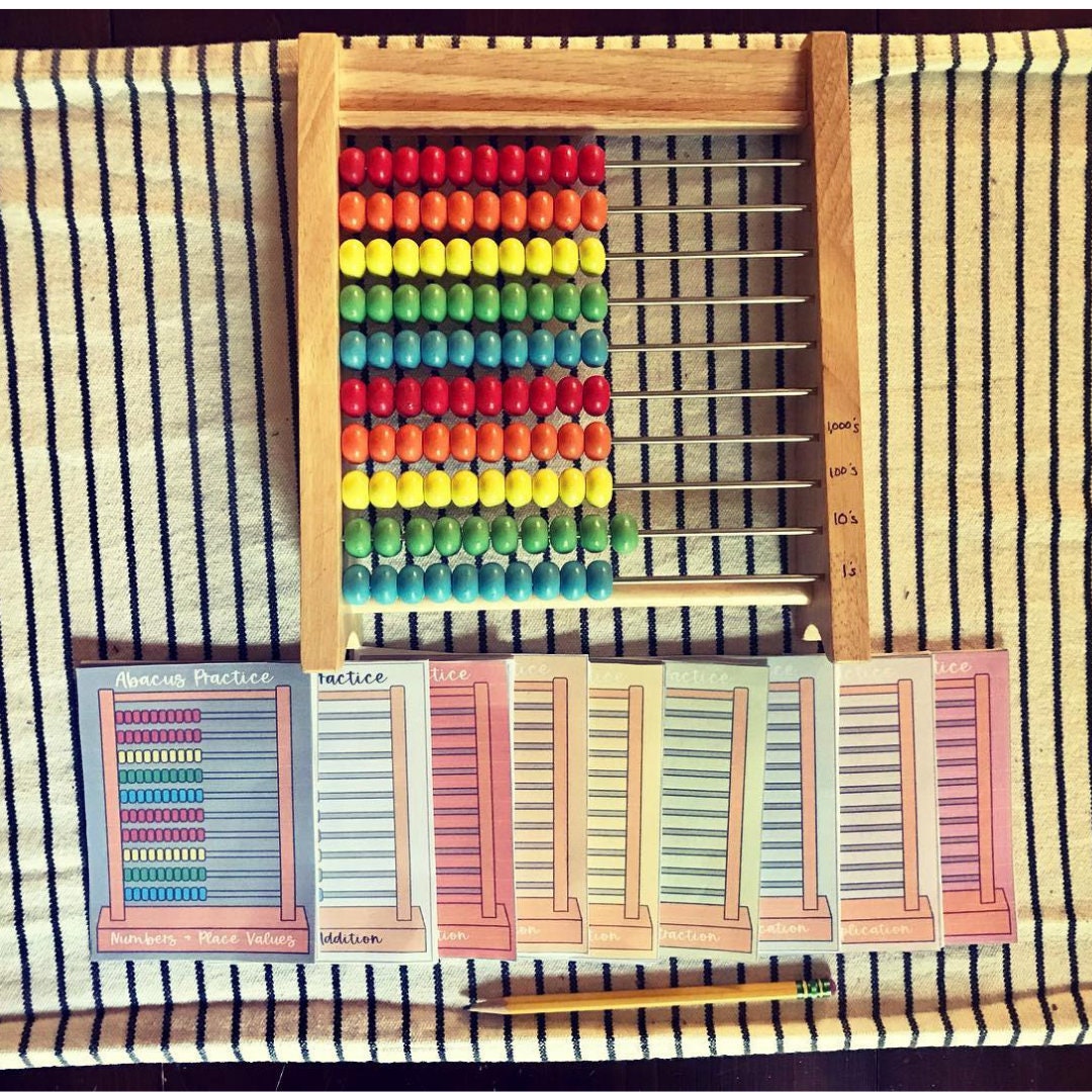 Abacus Flashcards Multiplication & Division Etsy