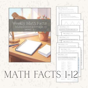Multiplication & Division: Weekly Math Facts Workbook Level 1