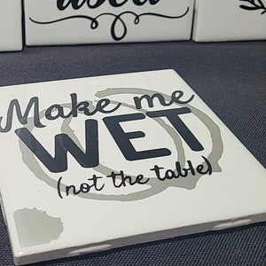 Sarcastic coaster Set;  Adult Humor Funny Coaster Set; , Dirty Joke Drink Coasters; Funny tile coaster,