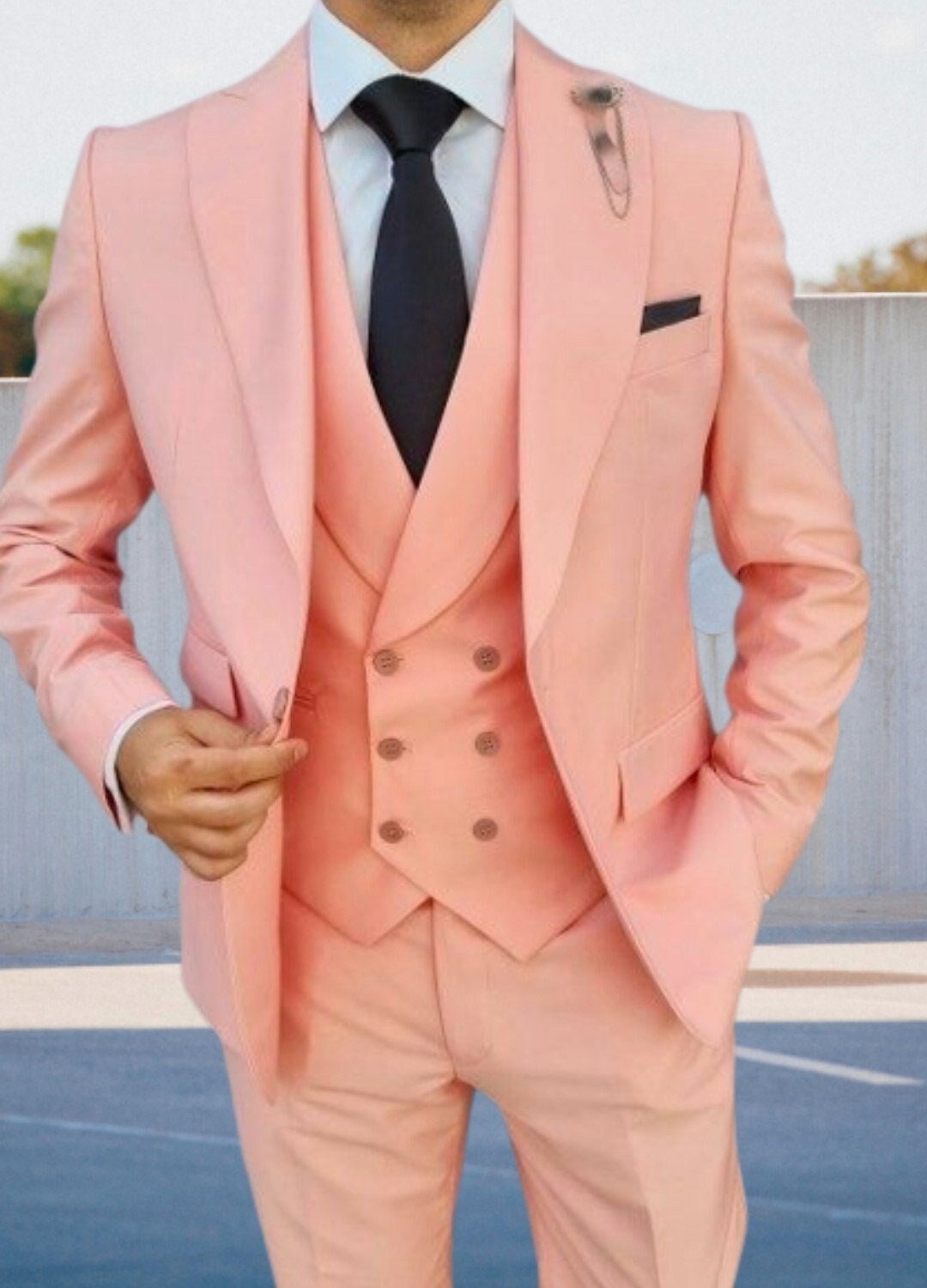Peach suit jacket sale