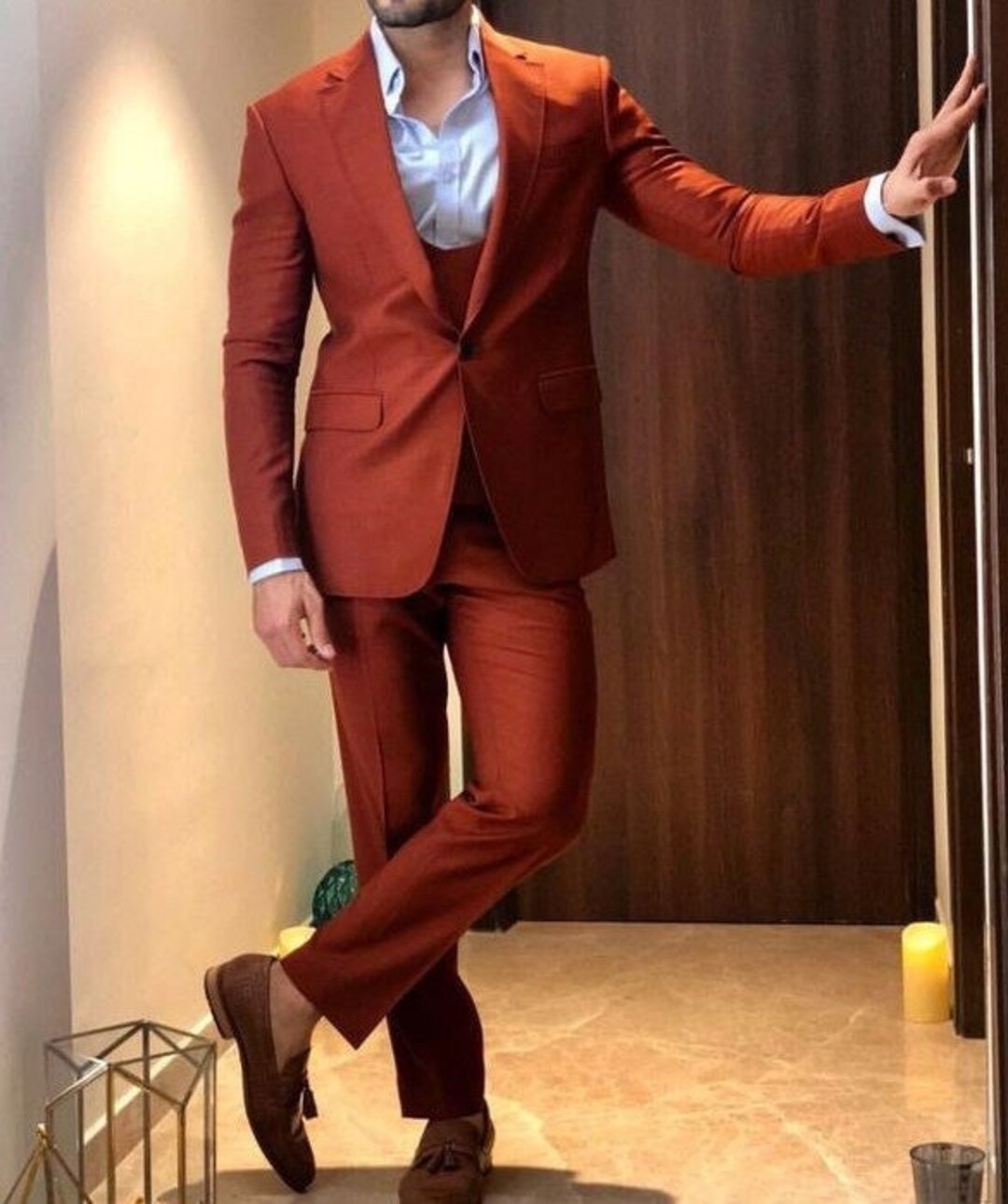 Buy Men's Vintage Rust Notch Lapel 3-piece Suit Elegant Online in India -  Etsy in 2023 | Designer suits for men, Vintage men, Wedding suits men