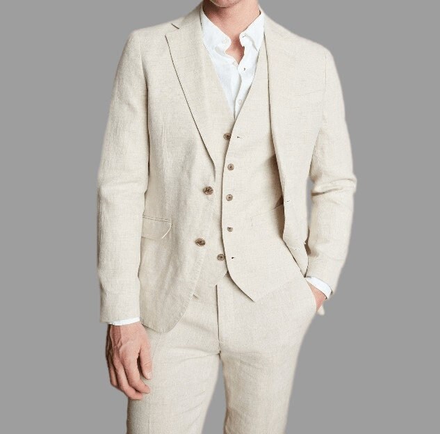 Men Linen Suit Wedding Suit for Men Wedding Linen Suit Groom Wear Linen