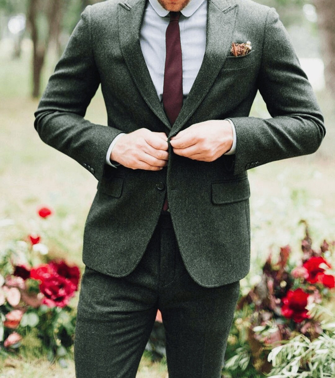 Forest green tweed suit cheap